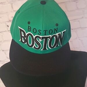 Kelly Green Black BOSTON Snap Back Trucker Hat One Size